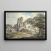 View of a Ruined Castle - Michael Angelo Rooker — framed artwork on a wall