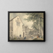 Hôtels-Dieu painting in the Saint-Cuthbert churchyard in Wells - Michael Angelo Rooker — framed artwork on a wall