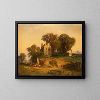 La procession du jour de fête - Michael Emil Sachs — framed artwork on a wall