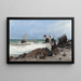 Women on the Shore with Fishing Nets and Baskets - Michael Gortskin Wywiorsky — framed artwork on a wall