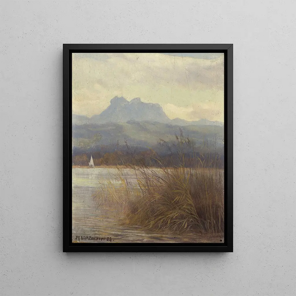 Simsee with Heuberg - Michael Licklederer — framed artwork on a wall
