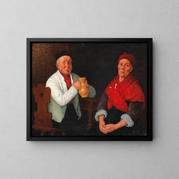 Couple sitting - Michael Neder — framed artwork on a wall
