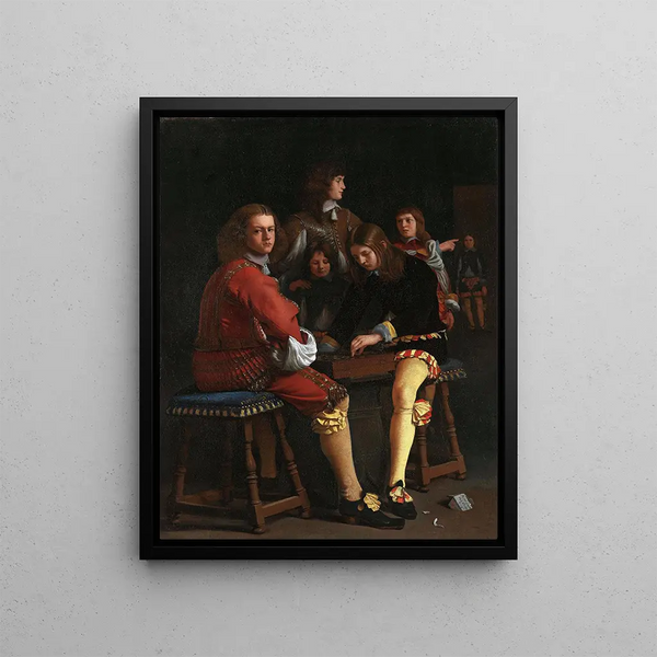 Les Joueurs de dames - Michael Sweerts — framed artwork on a wall