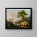 a Mediterranean landscape with shepherds and their flock - Michael Wutky — framed artwork on a wall