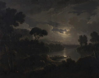 Italian Ideal Landscape Painting at Twilight - Michael Wutky — artwork view