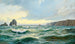 Coastal rocky landscape painting at dawn - Michael Zeno Diemer — artwork view