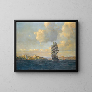 Navigation on the Bosphorus - Michael Zeno Diemer — framed artwork on a wall
