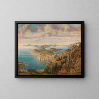 View of Dubrovnik - Michael Zeno Diemer — framed artwork on a wall