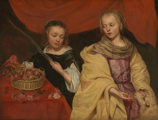 Two Girls in Saint Agnes and Saint Dorothy - Michaelina Wautier — artwork view