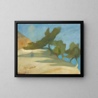 Trees in a landscape - Michalis Oikonomou — framed artwork on a wall