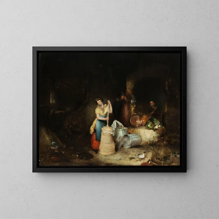 The secret delivery of the love letter - Michel Martin Drolling — framed artwork on a wall