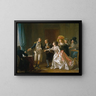 Le contrat de mariage interrompu - Michel Garnier — framed artwork on a wall