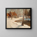 Un cottage dans la neige - Michel Markinovitch Guermacheff — framed artwork on a wall