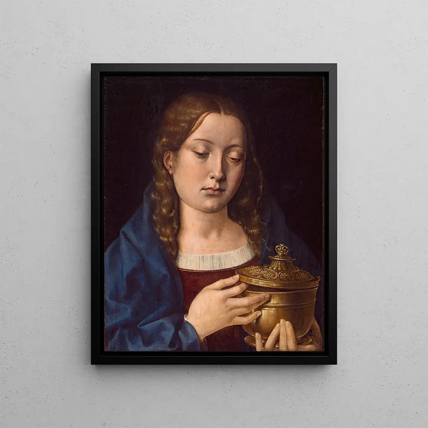 Catherine of Aragon as Mary Magdalene - Michel Sittow — framed artwork on a wall