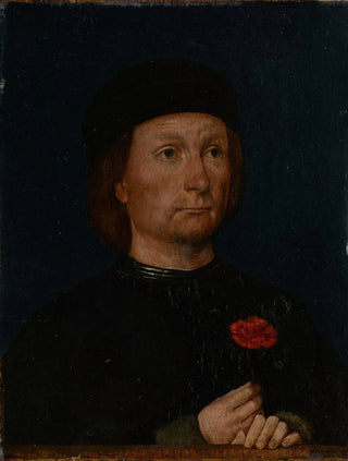 Michel Sittow - Portrait of a Man with a Pink.webp