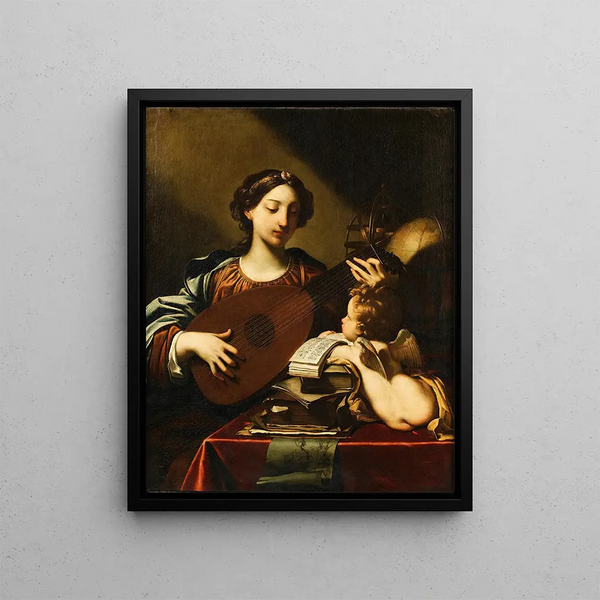 Allegory of Music - Michele Desubleo — framed artwork on a wall