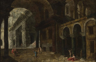 Michele Marieschi - Architectural fantasy featuring a prison courtyard.webp