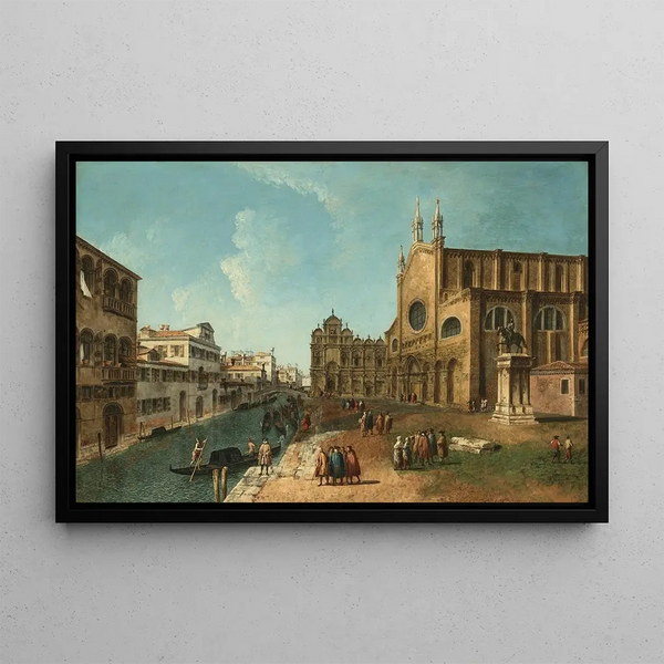 Campo San Giovanni e Paolo, Venice - Michele Marieschi — framed artwork on a wall