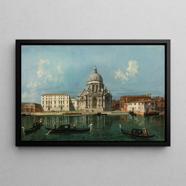 Santa Maria della Salute, Venice, view from the Grand Canal - Michele Marieschi — framed artwork on a wall