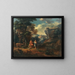 Shepherds in a rocky landscape - Michele Pagano — framed artwork on a wall