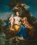 Latone and her children Apollo and Diana in a moonlit landscape - Michele Rocca — artwork view