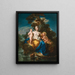 Latone and her children Apollo and Diana in a moonlit landscape - Michele Rocca — framed artwork on a wall