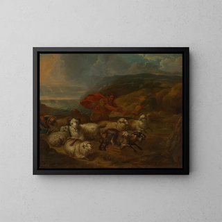 Polyphème et les compagnons fuyants d'Ulysse - Michiel Carré — framed artwork on a wall