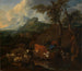 Bergère au repos avec un troupeau dans un paysage méridional - Michiel Carré — artwork view