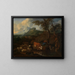 Bergère au repos avec un troupeau dans un paysage méridional - Michiel Carré — framed artwork on a wall