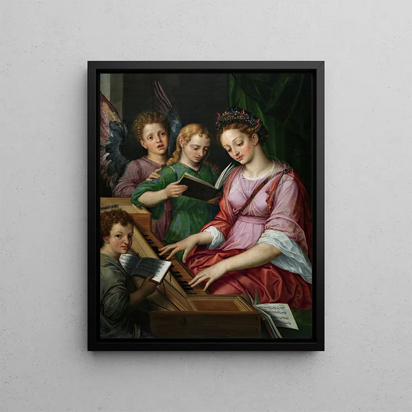 Saint Cecilia - Michiel Coxie — framed artwork on a wall