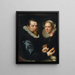 Portrait painting of a husband and wife. He holds a tulip and a bulb. A selection of shells on the shelf below. - Michiel Jansz. van Mierevelt — framed artwork on a wall
