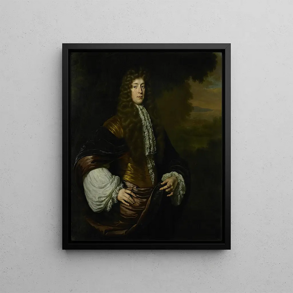 Portrait Painting of Hendrick Bicker, 1649 - 1718, Mayor of Amsterdam - Michiel van Musscher — framed artwork on a wall