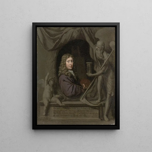 Self-portrait Painting - Michiel van Musscher — framed artwork on a wall