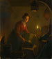 a woman in a kitchen by candlelight - Michiel Versteegh — artwork view