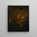 a woman in a kitchen by candlelight - Michiel Versteegh — framed artwork on a wall