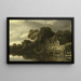 Old cottage on the water - Michiel van Vries — framed artwork on a wall