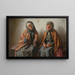 Women praying on the porch - Mieczysław Reyzner — framed artwork on a wall