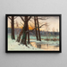 Snowy Stream Landscape - Mieczysław Korwin Piotrowski — framed artwork on a wall