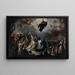 Saint Augustin appears and ends the locust plague - Miguel Jacinto Menéndez — framed artwork on a wall