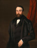 Portrait of a gentleman in front of a red curtain - Mihael Stroj — artwork view