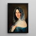 Portrait painting of a lady with a white lace veil - Mihael Stroj — framed artwork on a wall