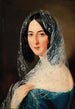 Portrait painting of a lady with a white lace veil - Mihael Stroj — artwork view