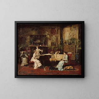 The Music Room - Mihály Munkácsy — framed artwork on a wall