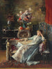 Young woman sitting on a sofa - Mihály Munkácsy — artwork view