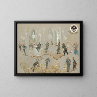 Alexandre III at the Winter Palace Ball - Mihály Zichy — framed artwork on a wall