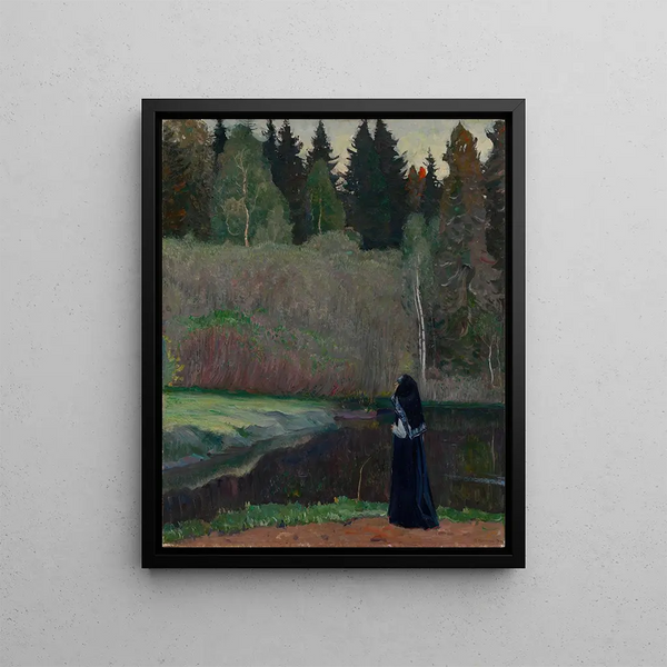 The Nightingale Sings - Mikhail Nesterov — framed artwork on a wall