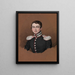 Portrait of a young officer - Mikhail Terebenev — framed artwork on a wall