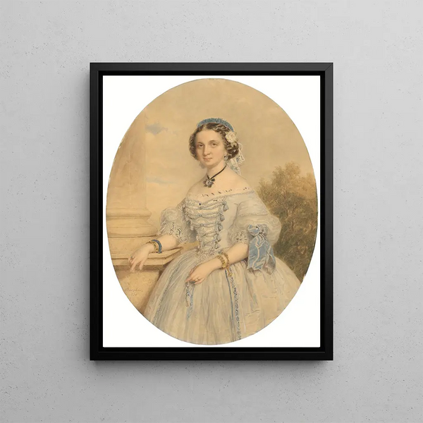 Portrait of a Lady Miklós Barabás - Miklós Barabás — framed artwork on a wall