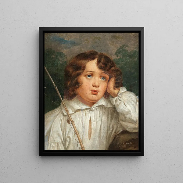 The Little Fisherman - Miklós Barabás — framed artwork on a wall