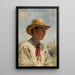 Study of a young boy with a straw hat - Mikołaj K. Pimonienko | K — framed artwork on a wall